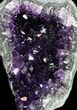 Dark Purple Amethyst Cluster On Wood Base #38415-1